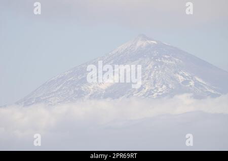 Mont Teide entouré de nuages. Banque D'Images