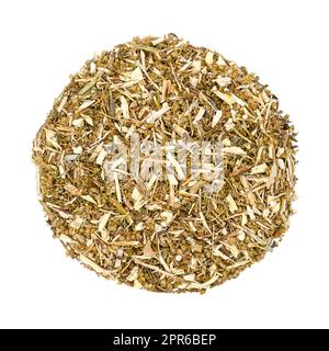 Bois de millepertuis séché, Artemisia annua, cercle d'herbes du dessus Banque D'Images
