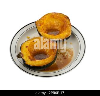 Purée de maïs cuite au sucre brun et au beurre iisolée sur blanc Banque D'Images