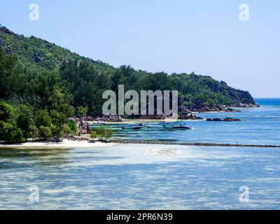 Seychelles - Ile Curieuse, Parc Marine National de Curieuse - Anse Marie Louise Banque D'Images