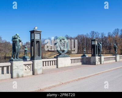 Norvège, Oslo, sculptures de Gustav dans la Vigelandspark Banque D'Images