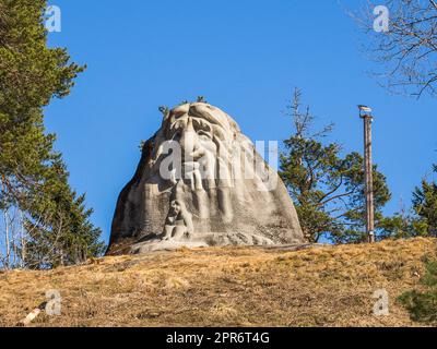 Norvège, Oslo / Holmenkolmen - la sculpture de Troll à Holmenkolbakken Banque D'Images