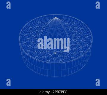 Presse-agrumes avec cadre métallique 3D Banque D'Images