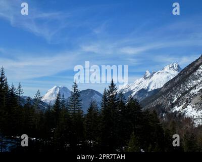 Randonnée d'hiver à la montagne de Pleisenspitze, Tyrol, Autriche Banque D'Images