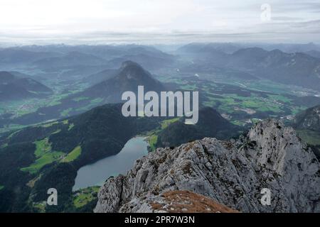 Scheffauer montagne via ferrata, Tyrol, Autriche Banque D'Images