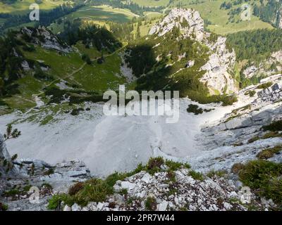 Scheffauer montagne via ferrata, Tyrol, Autriche Banque D'Images