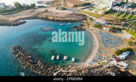 Baie verte aérienne, Protaras, Chypre Banque D'Images