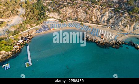 Plage aérienne de Konnos, Protaras, Chypre Banque D'Images