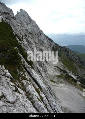 Wilauersteig via ferrata, montagne Scheffauer, Tyrol, Autriche Banque D'Images