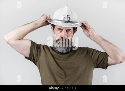 Pompier, vieux casque d'incendie Banque D'Images