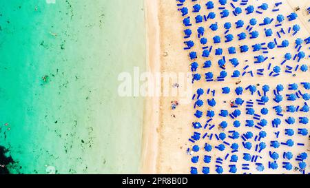 Plage aérienne de Makronissos, Ayia Napa, Chypre Banque D'Images