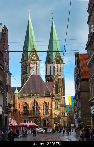 Bremen Blick auf die Innenstadt im Frühjahr Banque D'Images