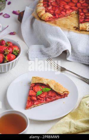 Tranche de Galette de fraise de Vega Banque D'Images