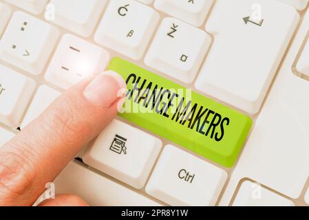 Légende de texte présentant les décideurs. Approche d'affaires jeunes Influtivistes Turk Acitists urbanisation mode Gen X -49187 Banque D'Images