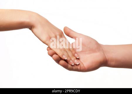 Mouvement de la main isolé sur blanc. Banque D'Images