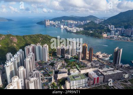 Yau Tong, Hong Kong 17 juin 2021 : vue de dessus de la ville de Hong Kong Banque D'Images