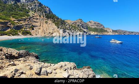 Plage naturelle Platja des Coll Baix, Alcudia, Majorque Banque D'Images