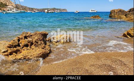 Plage naturelle Platja des Coll Baix, Alcudia, Majorque Banque D'Images