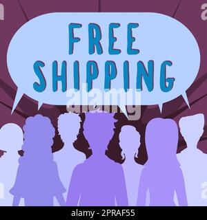 Écriture affichant le texte Free Shipping. Concept d'affaires fret expédition de fret chargement chargement chargement chargement chargement expédition de transport Groupe de personnes partageant des informations importantes dans la bulle de discours. Banque D'Images