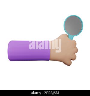 Main tenant une loupe Banque D'Images