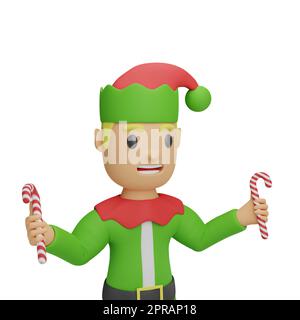 personnage de santa elves avec le concept de noël et du nouvel an Banque D'Images