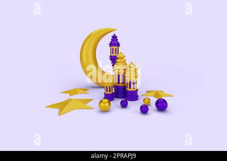 Salutations du ramadan islamique Banque D'Images