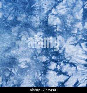 motif abstrait bleu batik fait main Banque D'Images