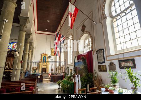 Intérieur de la cathédrale anglicane de la Sainte-Trinité à Gibraltar, une église historique conçue dans le style 'Moorish' Banque D'Images