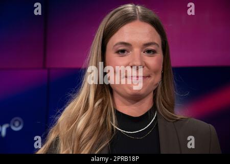 Cologne, Allemagne. 26th avril 2023. Rahel KLEIN, journaliste, portrait, portrait, image individuelle rognée, Motif unique, « Maischberger », talk show, WDR/ARD, 26 avril, 2023. Credit: dpa/Alay Live News Banque D'Images