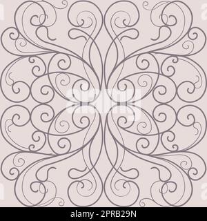 Décoration géométrique baroque. Motif sans couture coûteux pour le papier peint sur le mur et les textiles. Fines lignes élégantes.arrière-plan rose dépoussiéré Banque D'Images