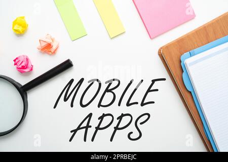 Applications mobiles de texte d'écriture manuscrite. Approche d'entreprise les petits programmes sont conçus pour fonctionner sur des téléphones tels que l'App Store ou l'App Store flashy fournitures de bureau d'école, l'enseignement des collections d'apprentissage, l'écriture des outils Banque D'Images