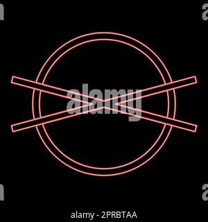 Le nettoyage à sec au néon est interdit symboles d'entretien du linge concept de lavage symbole de lessive couleur rouge vecteur illustration image style plat Illustration de Vecteur