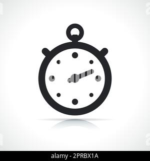 icône noire du chronomètre ou du minuteur Illustration de Vecteur
