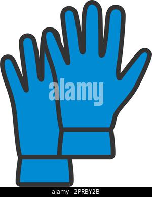Icône gants de protection en caoutchouc Illustration de Vecteur