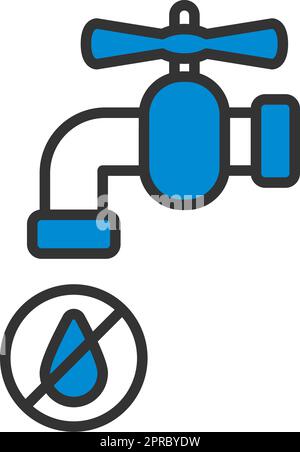 Robinet d'eau avec icône goutte d'eau Illustration de Vecteur