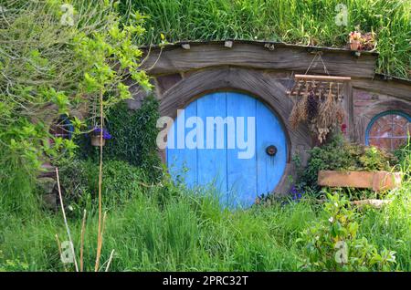 Hobbiton Movie Set et Hobbiton Homes en Nouvelle-Zélande Banque D'Images