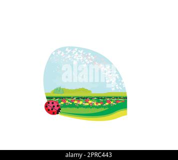 Nature printemps/été - place pour le texte d'arrière-plan Illustration de Vecteur