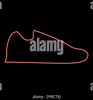 Chaussures de running Neon chaussures de sport Chaussures de course rouge couleur vectorielle illustration image plate style Illustration de Vecteur