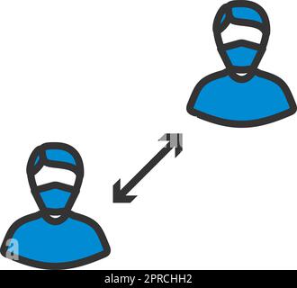 Icône de distance sociale Illustration de Vecteur