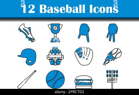 Ensemble d'icônes de baseball Illustration de Vecteur