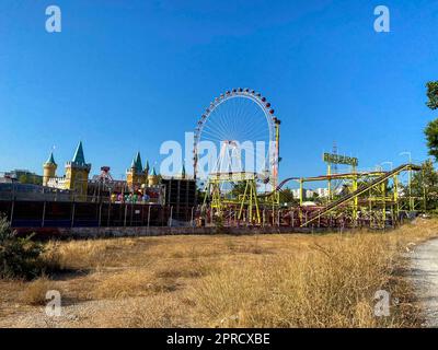 ferris Wheel sans personne à l'Oktoberfest à Munich. Banque D'Images