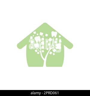 Modèle de conception de logo de vecteur d'arbre dentaire. Modèle de logo vectoriel Dentrees. Illustration de Vecteur