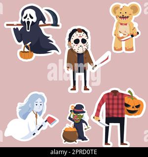 collection halloween motif plat Illustration de Vecteur