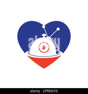 Modèle de conception du logo Bistro Food tv Vector. Concept du logo de la chaîne alimentaire. Illustration de Vecteur