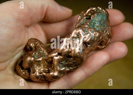 8 onces Michigan Copper Nugget - États-Unis Banque D'Images