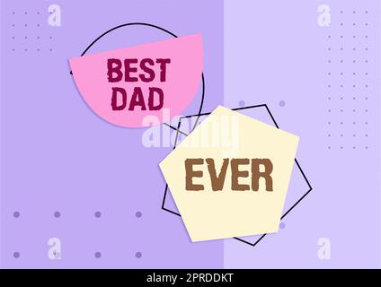 Affiche d'écriture à la main Best Dad jamais. Business concept Appréciation pour votre père amour sentiments compliment femme tenant ampoule avec Digital Padlock et cercle pour la promotion. Banque D'Images