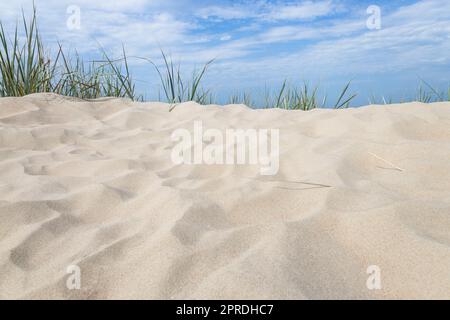 De belles dunes de sable blanc sur la plage de la mer Baltique Banque D'Images