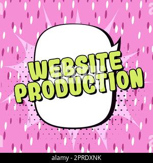 Affichage conceptuel production de sites Web, idées d'affaires création de sites avec contenu de mise en page et conception graphique Banque D'Images