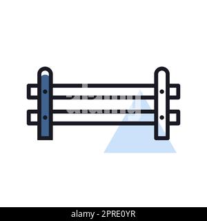 Clôture de ferme en bois de l'icône de planking croisé. Signe animal de ferme. Symbole graphique pour la conception de votre site Web, votre logo, votre application, votre interface utilisateur. Illustration vectorielle Banque D'Images