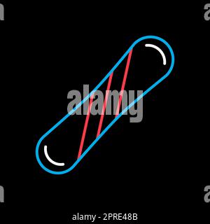 Le vecteur de snowboard est isolé sur l'icône d'arrière-plan noir. Panneau hiver. Symbole graphique pour la conception, le logo, l'application, l'interface utilisateur du site Web et des applications de voyage et de tourisme Banque D'Images